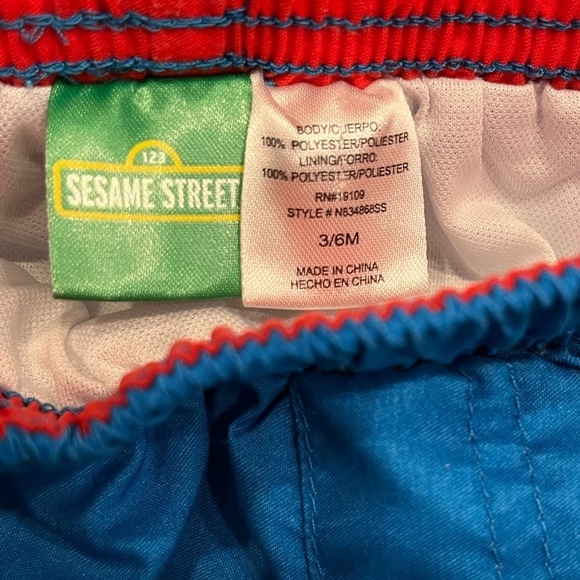 🏖 Sesame Street Swim Trunks for Baby Boy | Size 3-6 Months | Great Condition! - Picture 6 of 6